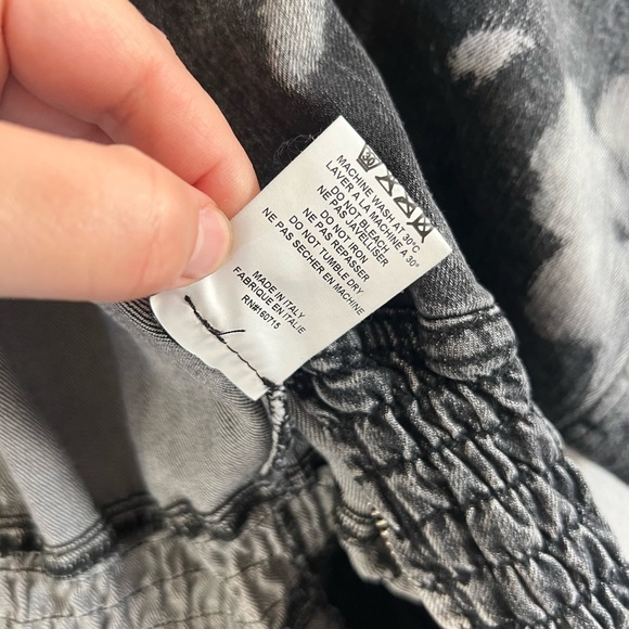 NWT Retrofete Carla Hematite Splatter Acid Wash Denim Full Zip Dress Size Large - Picture 11 of 11